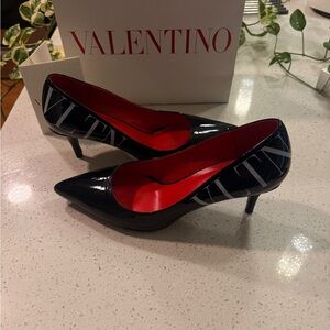 Valentino Black Heels with Red Interior